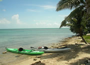 Kayaks on the beach